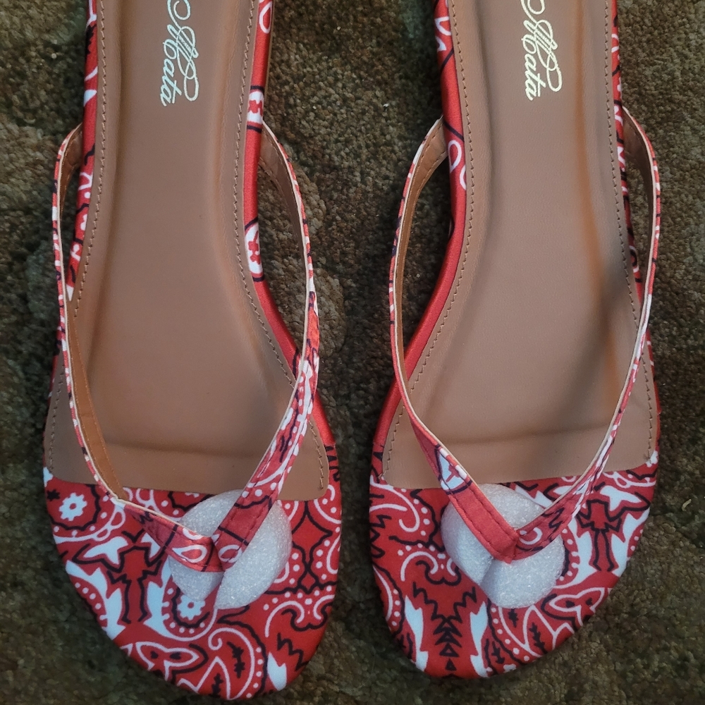 Red Paisley sandals